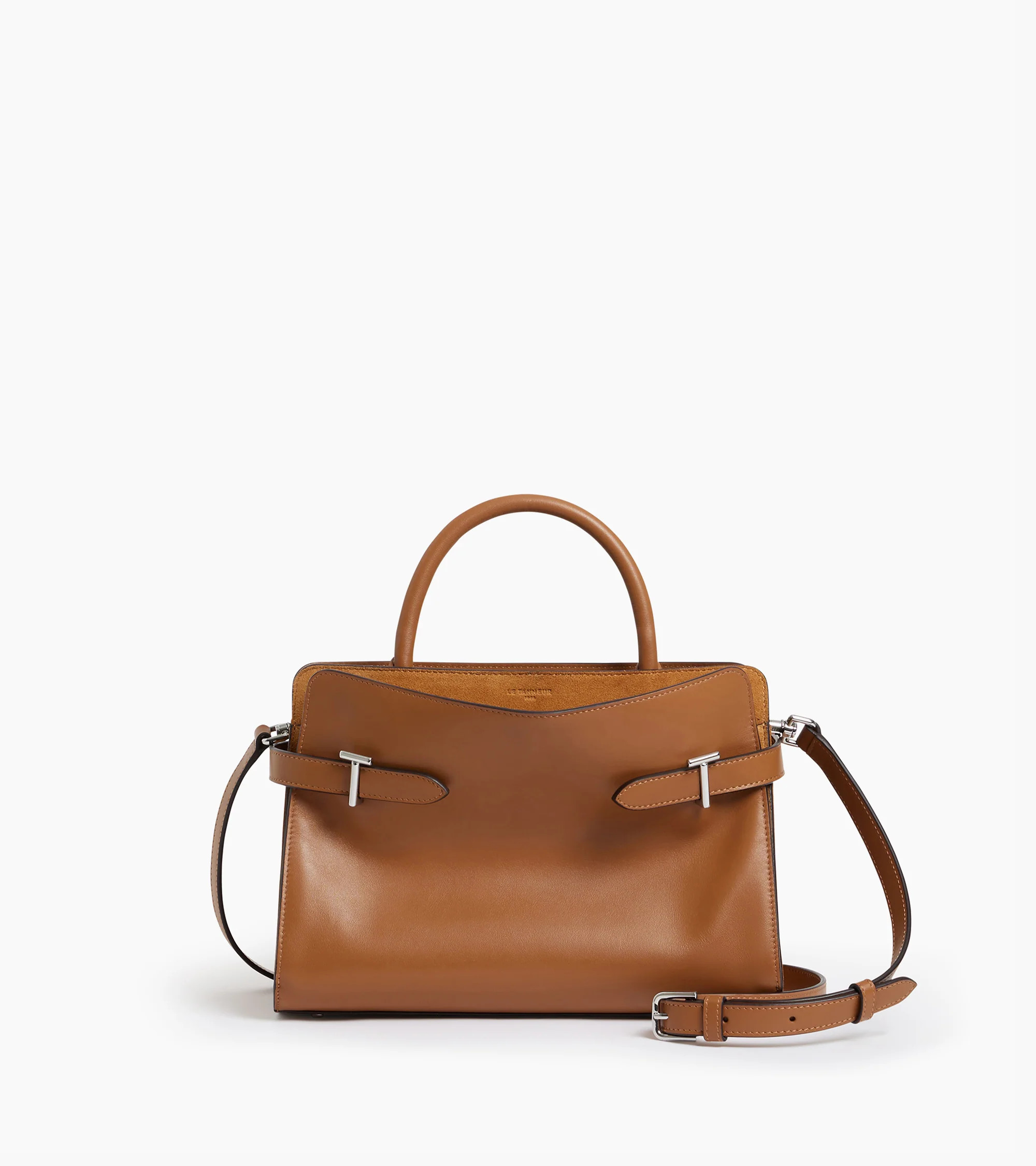 Emie medium handbag in smooth leather and suede | Le Tanneur