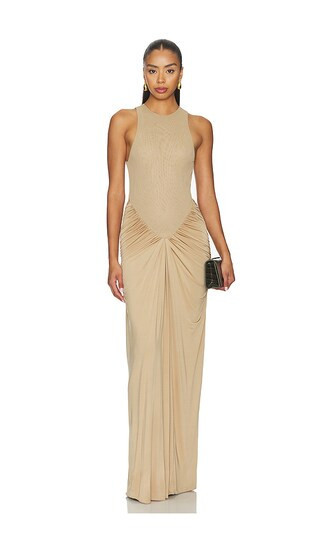 Camila Coelho Sabina Maxi Dress in Taupe. - size M | Revolve Clothing (Global)