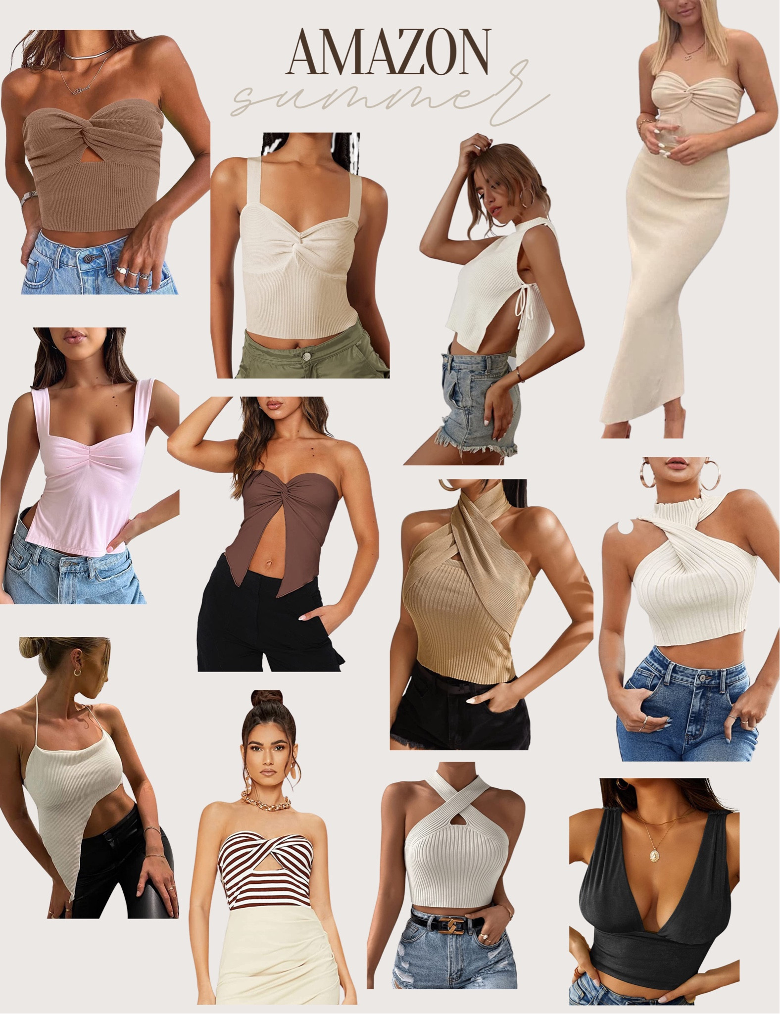 spring tops | summer tops | amazon summer tops | amazon tops | affordable summer tops | summer going out tops | vacation tops | vacay looks | crop tops | affordable fashion | minimal looks | neutral fashion 

#LTKsalealert #LTKSeasonal #LTKunder50