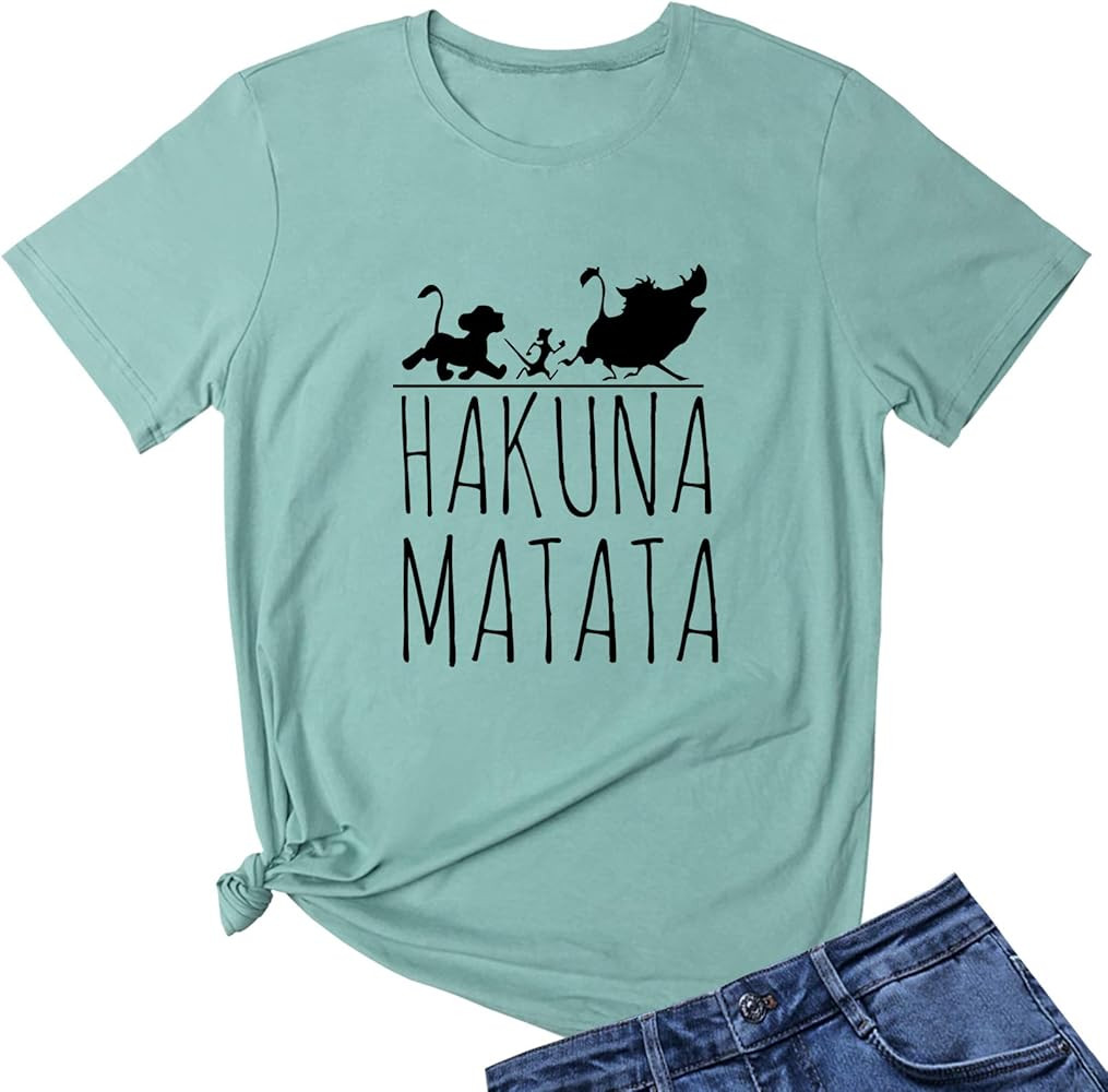LOOKFACE Womens Hakuna Graphic Printed Tshirts Cute Funny Tees | Amazon (US)