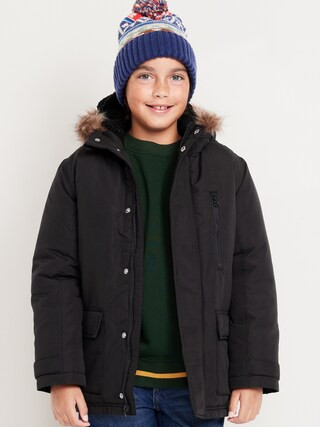 Water-Resistant Sherpa-Lined Hooded Parka Coat for Boys | Old Navy (US)