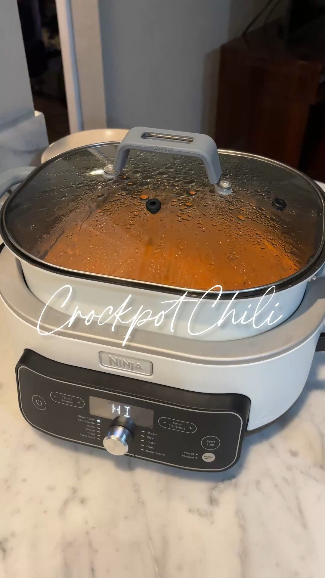 
crockpot recipes - crockpot meals - crockpot chili ! recipe below with ingredients : * 1½–2 lb ground beef (80/20 for best flavor) * 1 medium onion, diced * 3 cloves garlic, minced * 1 green bell pepper, diced (optional but recommended) * 2 (15 oz) cans kidney beans, drained & rinsed * 1 (15 oz) can black beans, drained & rinsed * 1 (28 oz) can crushed tomatoes * 1 (10 oz) can Rotel (diced tomatoes w/ green chilies) * 2 cups beef broth * 2 tbsp tomato paste **Seasonings** * 2½ tbsp chili powder * 2 tsp ground cumin * 1 tsp smoked paprika * 1 tsp onion powder * 1 tsp garlic powder * ½–1 tsp cayenne pepper (optional, to taste) * 1½ tsp salt (adjust at end) * 1 tsp black pepper **Creamy finish (add at the end)** * 6 oz cream cheese, softened and cubed * ½ cup heavy cream or sour cream ### 🔥 Instructions (Ninja Foodi) #### 1️⃣ Sauté (Highly Recommended) 1. Set Ninja Foodi to **Sauté (High)**. 2. Brown the ground beef, breaking it up well. 3. Add onion and bell pepper; cook 3–4 minutes until soft. 4. Add garlic; cook 30 seconds. 5. Drain excess grease if needed. #### 2️⃣ Build the Chili 1. Turn **Sauté OFF**. 2. Add beans, crushed tomatoes, Rotel, beef broth, and tomato paste. 3. Stir in all seasonings. #### 3️⃣ Slow Cook * Set to **Slow Cook – Low for 6–8 hours** *or* * **High for 3–4 hours**

#LTKdayinmylife #LTKfoodie #LTKHome 

 #LTKdayinmylife #LTKfoodie #LTKHome