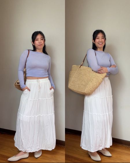 Classic spring outfit! White long skirt with a colorful top! 

Spring fashion 2024, spring styles, spring outfits, casual styling, casual styles, mini skirt, white skirt, spring layers, cute outfit ideas, transitional outfits, cardigan, striped tshirt, style content creator, reformation, long skirt, vest outfit 

#springstyle #springfashion #ootds #casualstyling #transitionalstyle #springoutfitideas #outfitplanning 

#LTKstyletip #LTKSeasonal