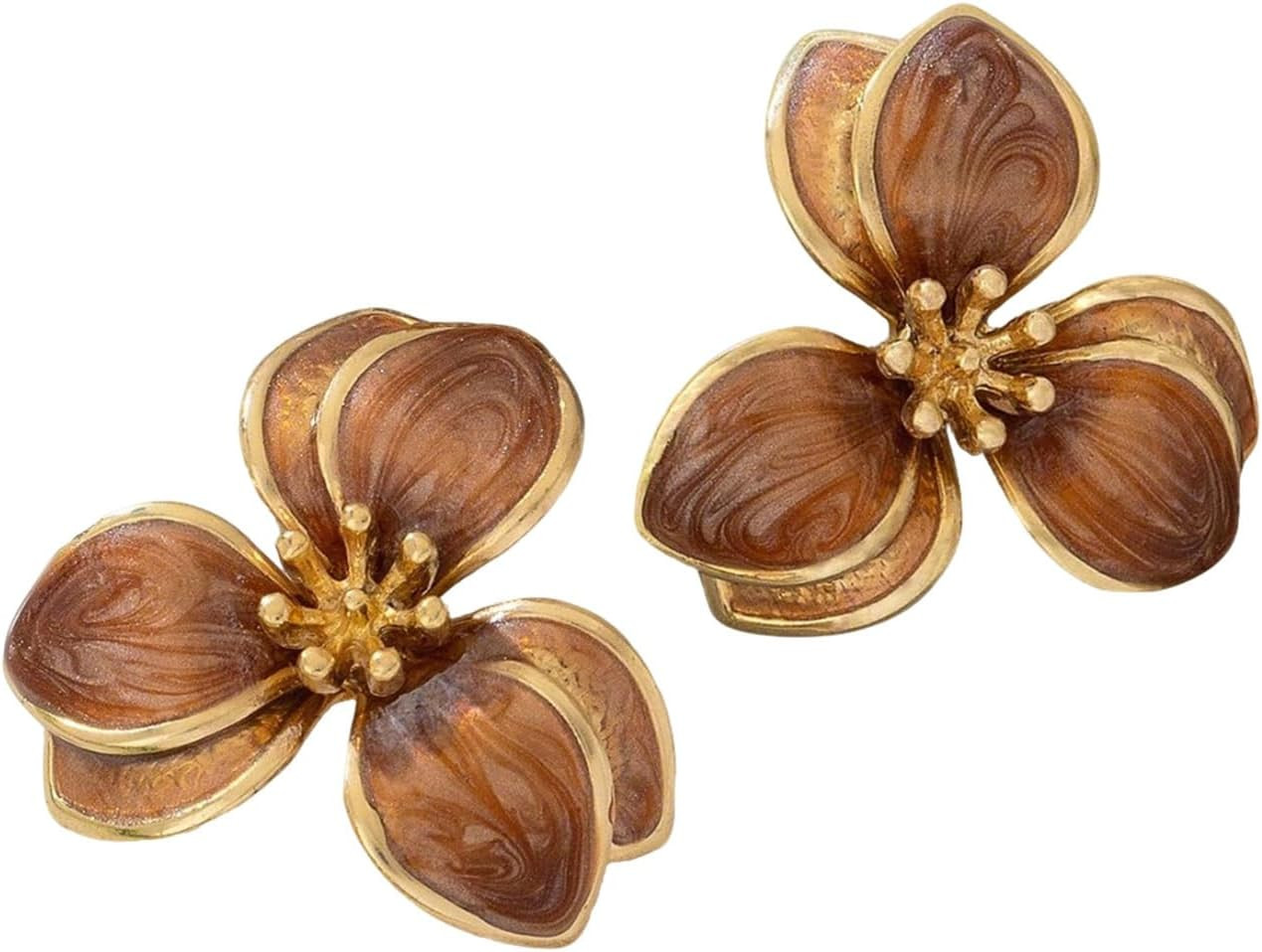 Women's Double Layer Petal Flower Fashion Dangle Earrings Elegant Lightweight Jewelry for Daily Wear Work Parties Weddings and Special Occasions | Amazon (US)