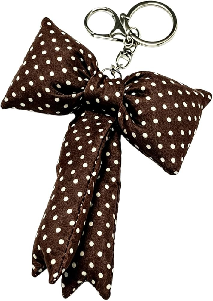 Bow Keychain Fabric Bowknot Plaid Keyring for Women Y2K Aesthetic Solid Bag Purse Pendant Charm A... | Amazon (US)