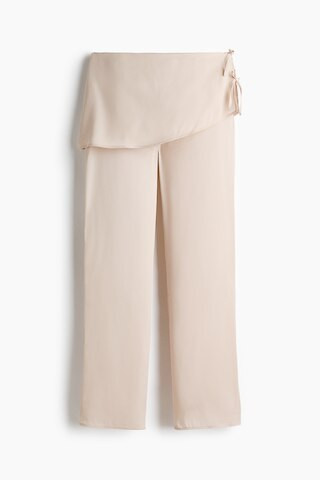 H & M - Satin Pants with Layered Skirt - Beige | H&M (US + CA)
