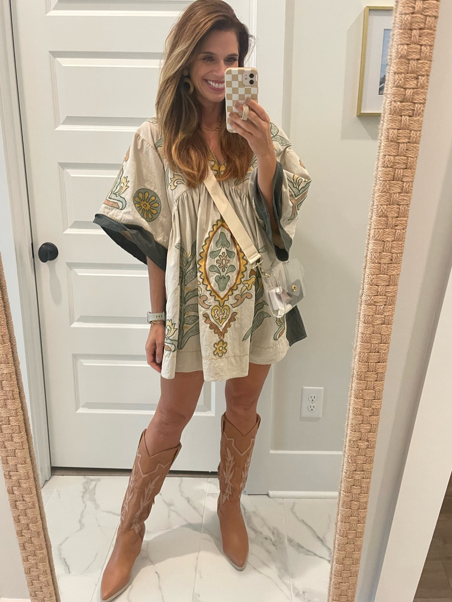 Country concert outfit, Fall dress and boots, cowboy boots,. clear stadium purse

#LTKSeasonal #LTKstyletip #LTKfindsunder100