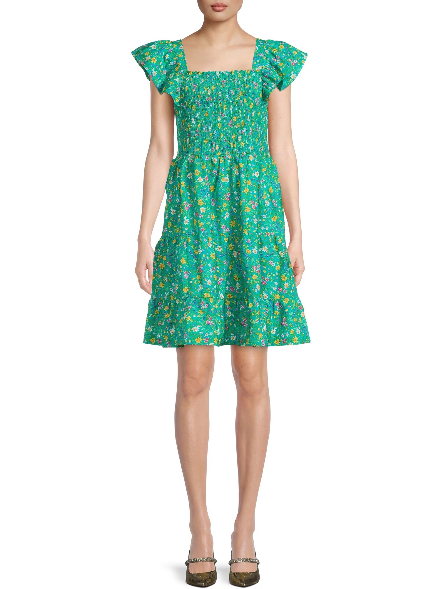 Time And Tru Women's Smocked Eyelet Dress | Walmart (US)