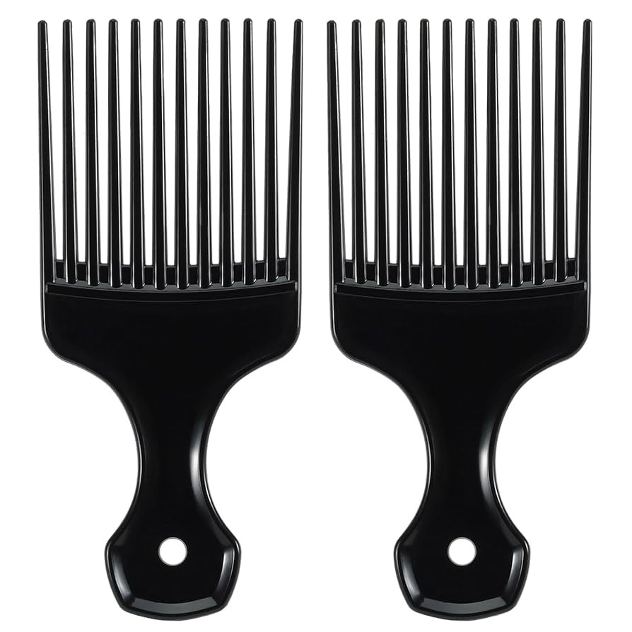 SIMPOR 2 Pcs Hair Pick Comb Wide Tooth Lift for Hair Styling Detangling Plastic Afro Comb for Wom... | Amazon (US)