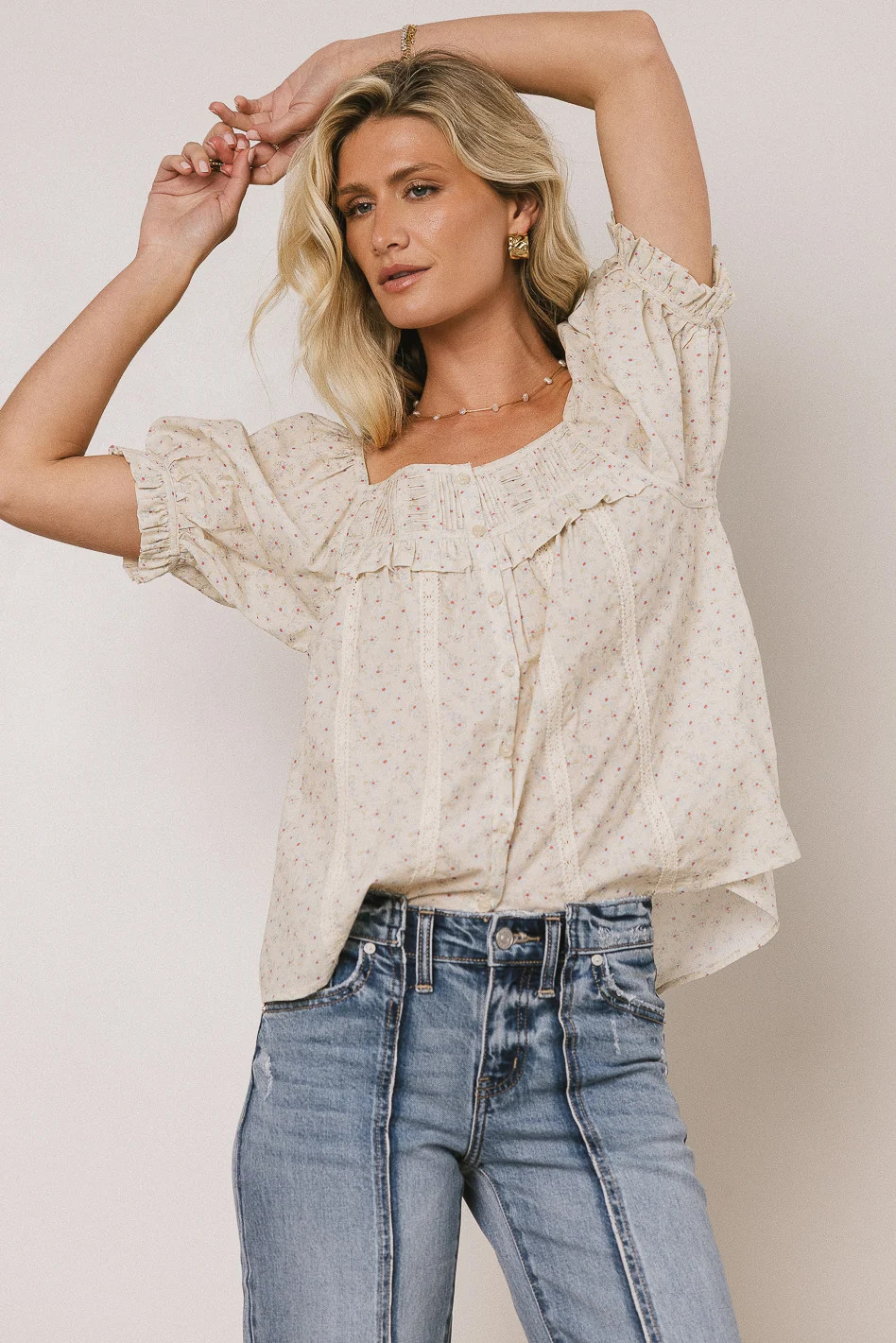 Tiffany Floral Blouse in Cream | Böhme US