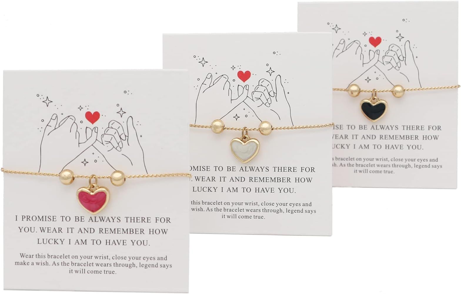 Amazon.com: SmileBelle Friendship bracelets for 3 women sister 14K gold heart bracelet gift, BFF ... | Amazon (US)