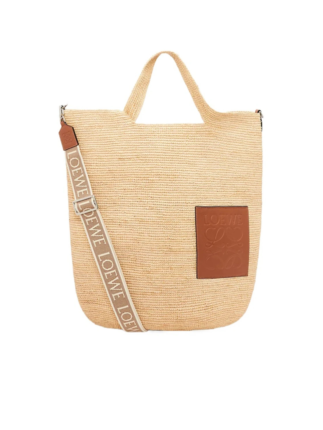Large Slit bag in raffia and calfskin | Senser US