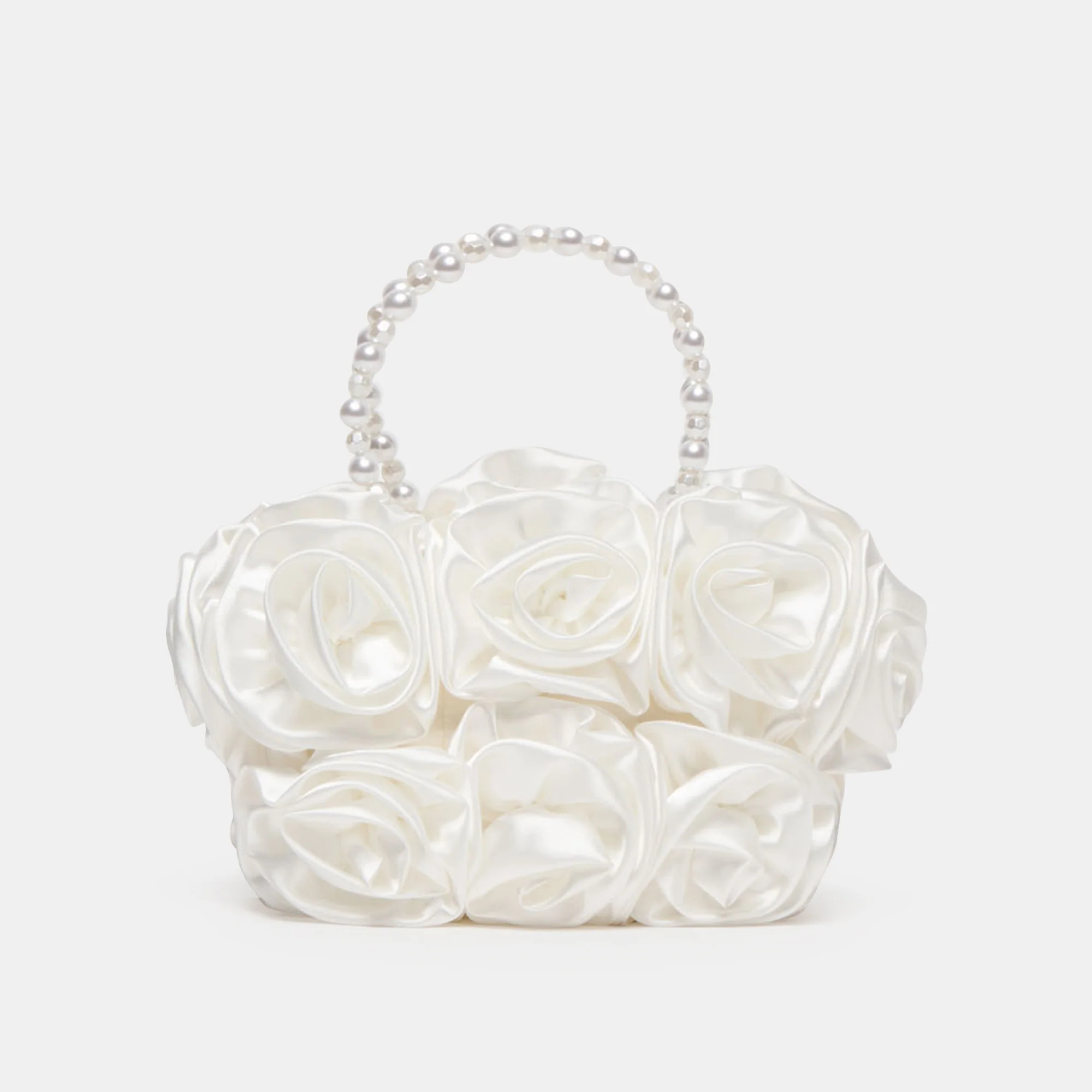 Aubrey Handbag White Satin | DolceVita.com