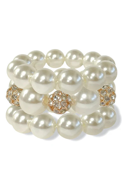 Elegant Feels Pearl Beaded Bracelet Set | The Willow Tree