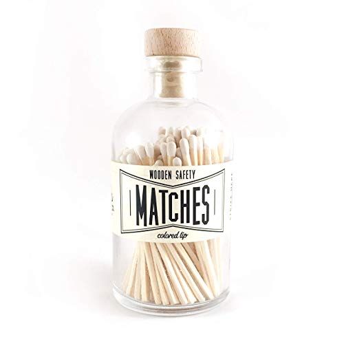 White Tip Colored Matches. Match Sticks Decorative Glass Bottle. Farmhouse Home Decor. Unique Gif... | Amazon (US)