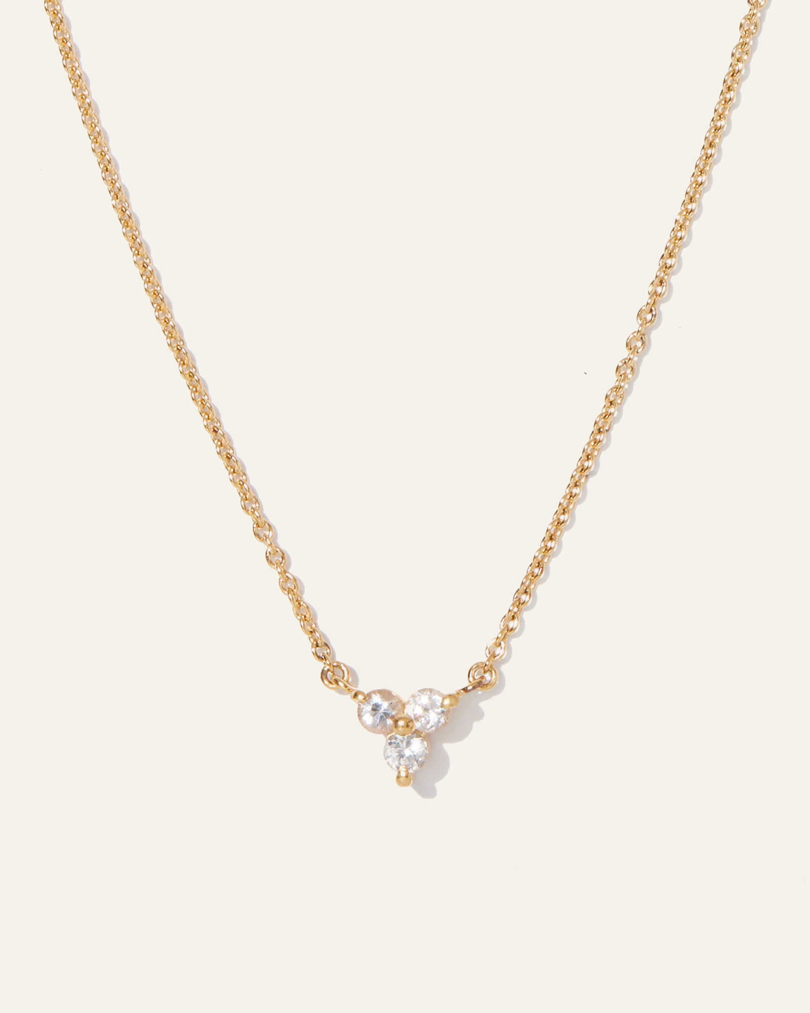 Quince | Women's White Sapphire Triad Necklace in Gold Vermeil | Quince