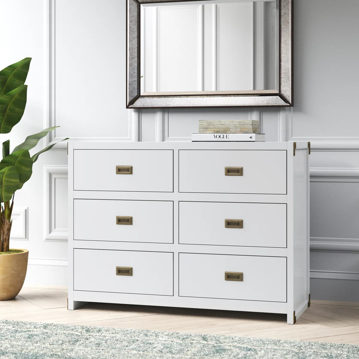 Hubble 6-Drawer Campaign-Inspired Manufactured Wood Dresser | Wayfair North America