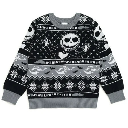 Disney Nightmare Before Christmas Jack Skellington Matching Family Sweater Toddler to Big Kid | Walmart (US)