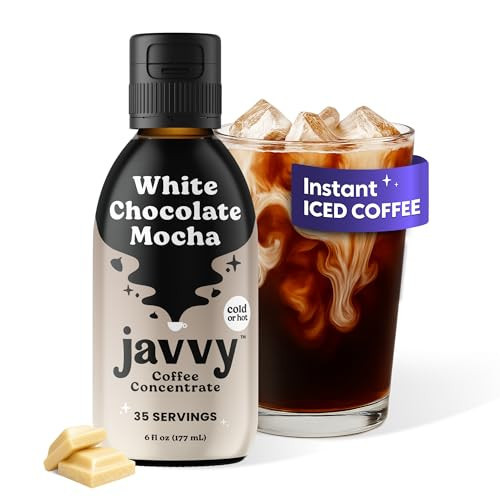 Javvy Coffee Concentrate - Cold Brew Coffee, Perfect for Hot or Iced Instant Coffees, Hot Drinks, Cold Brew Concentrate, 35 Servings - White Chocolate Mocha | Amazon (US)