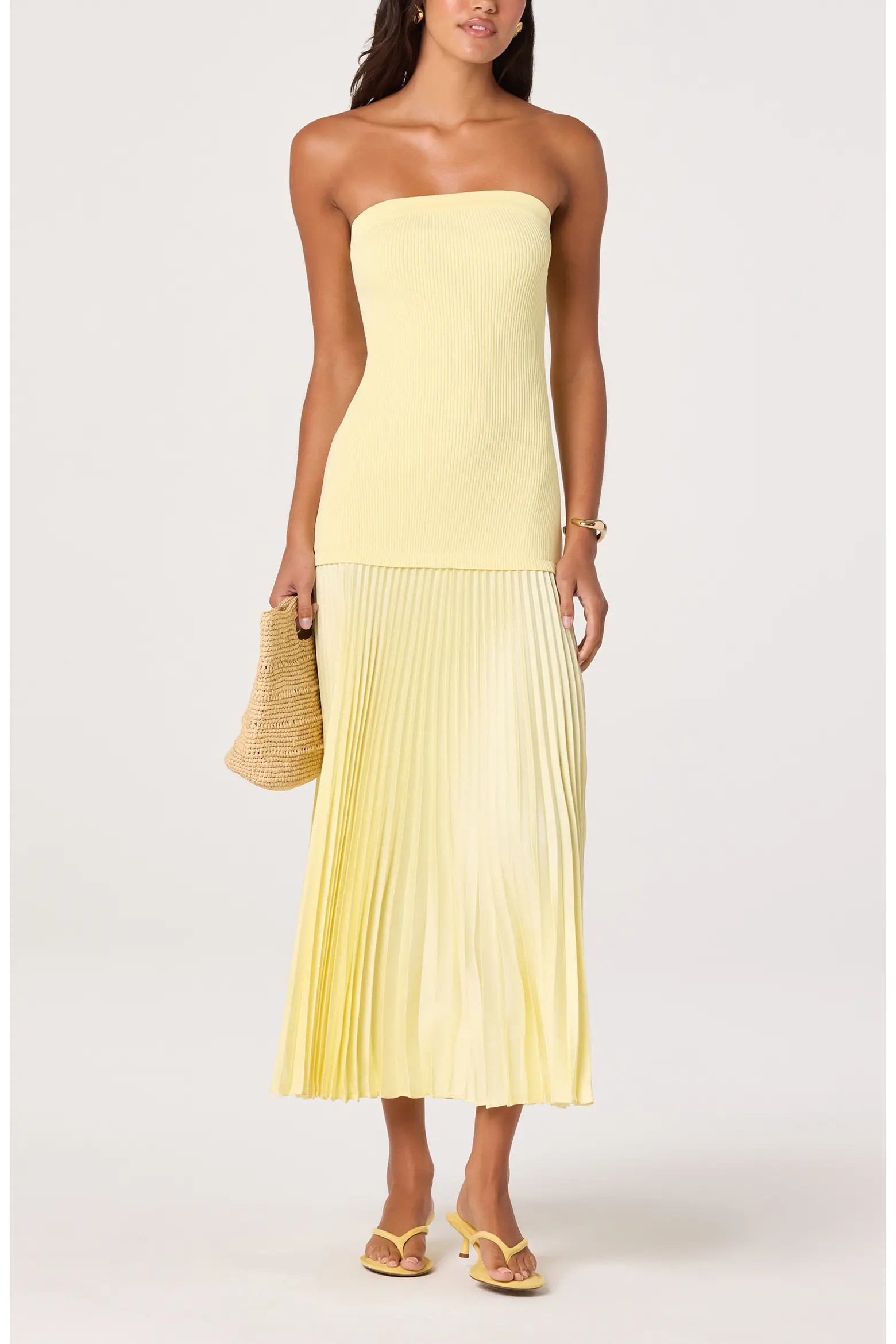 Selune Strapless Mixed Media Dress (Women) | Nordstrom | Nordstrom