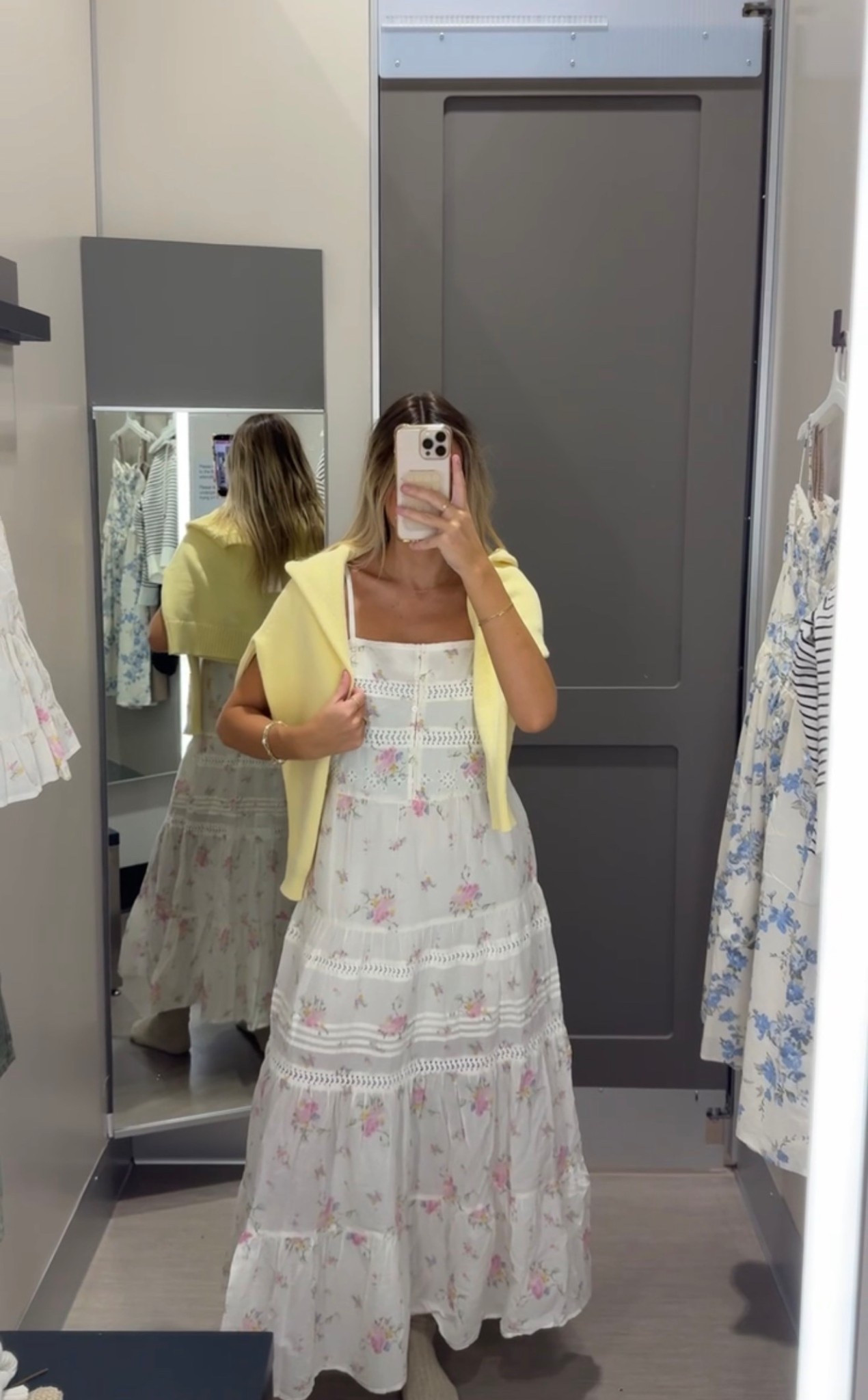 The perfect spring dress! 

Maxi dress, floral dress, spring outfit, spring transition outfit, yellow sweater, knit sweater 

#LTKSeasonal #LTKValentine #LTKootd