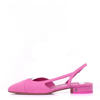 Denim Cap Toe CC Slingback Flat 38 Neon Pink | FASHIONPHILE (US)