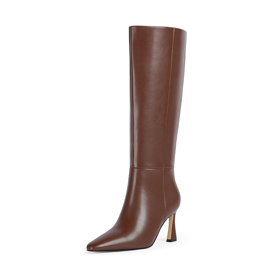 Modatope Knee High Boots for Women Pointed Square Toe Stiletto Heel Tall Boots High Heel Side Zip... | Amazon (US)