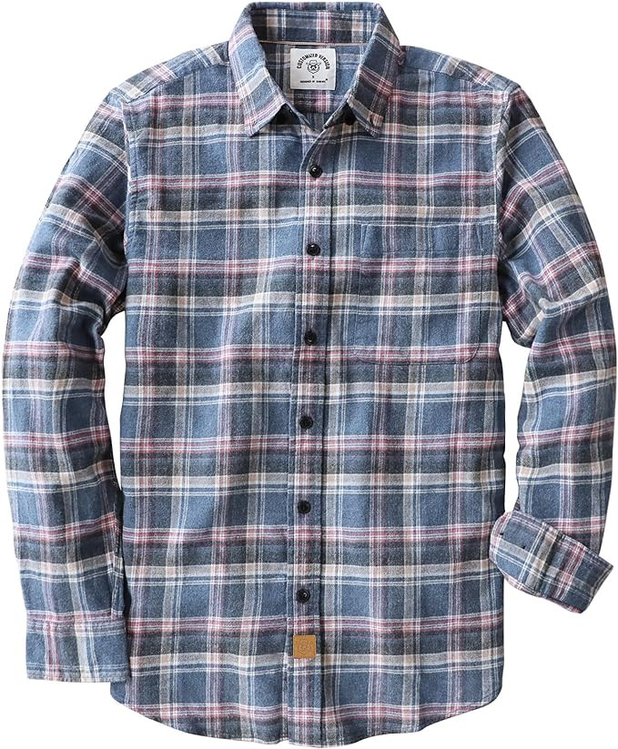 Dubinik® Flannel Shirt for Men 100% Cotton Mens Flannel Shirts Long Sleeve Plaid Soft Casual But... | Amazon (US)