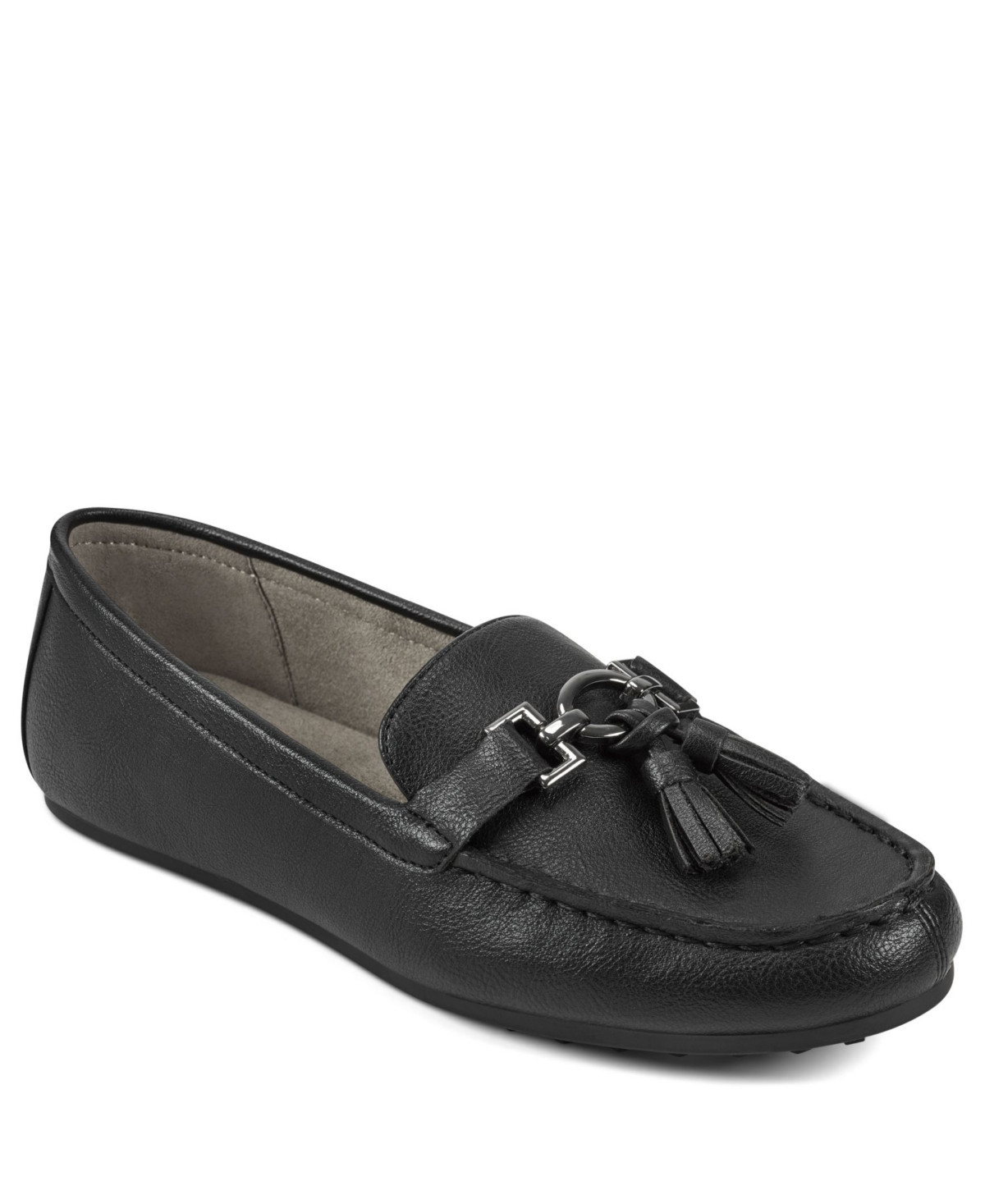 Aerosoles Women's Deanna Driving Style Loafers - Black Faux Leather | Macy's