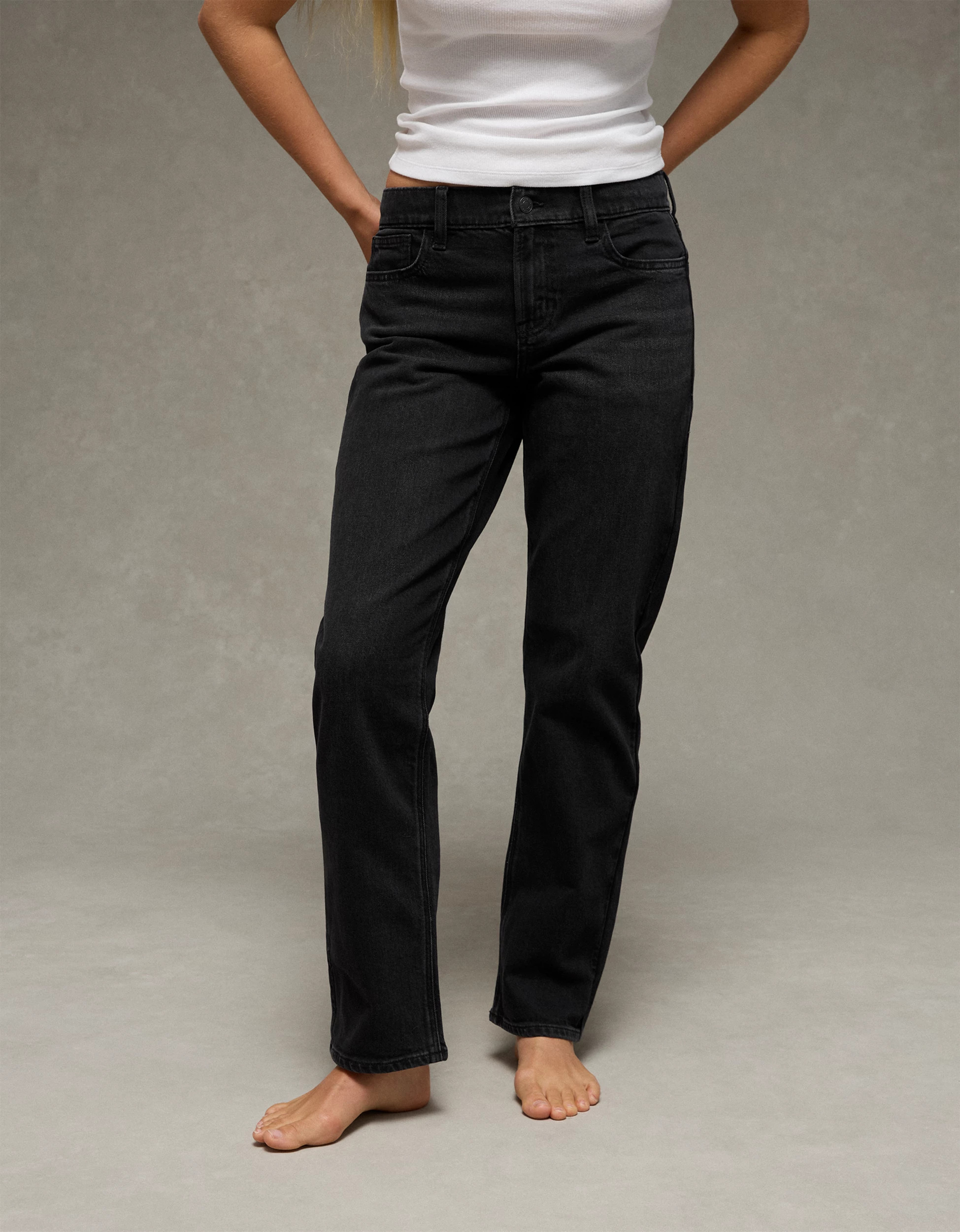 AE Stretch High-Waisted Straight Jean | American Eagle Outfitters (US & CA)