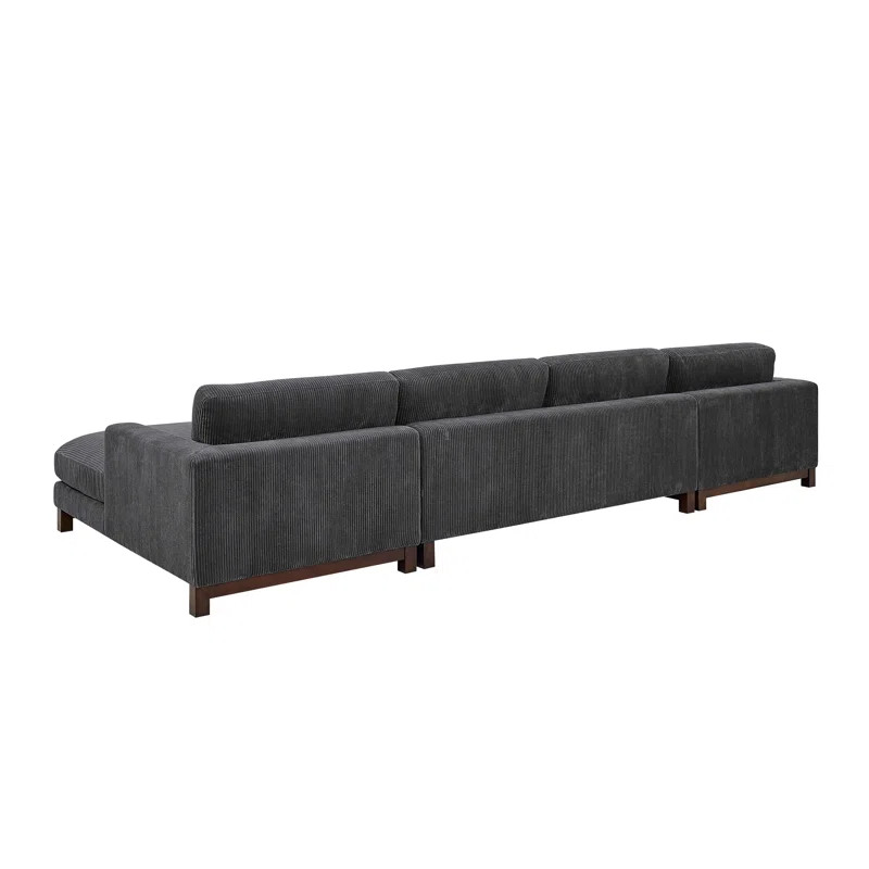 Stever 3 - Piece Corduroy Sectional | Wayfair North America