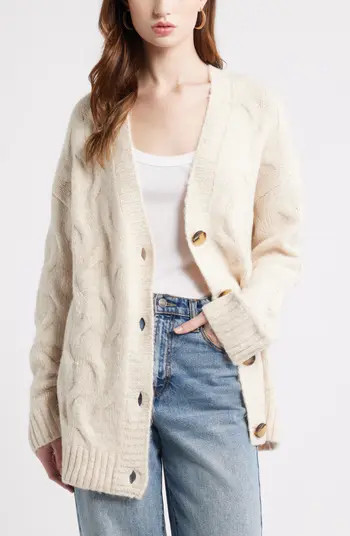 Oversize Cable Stitch Cardigan | Nordstrom