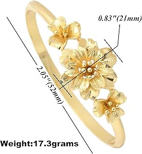Fashion 18K Gold Plated Flower Arm Band Cuff Bracelet | Amazon (US)