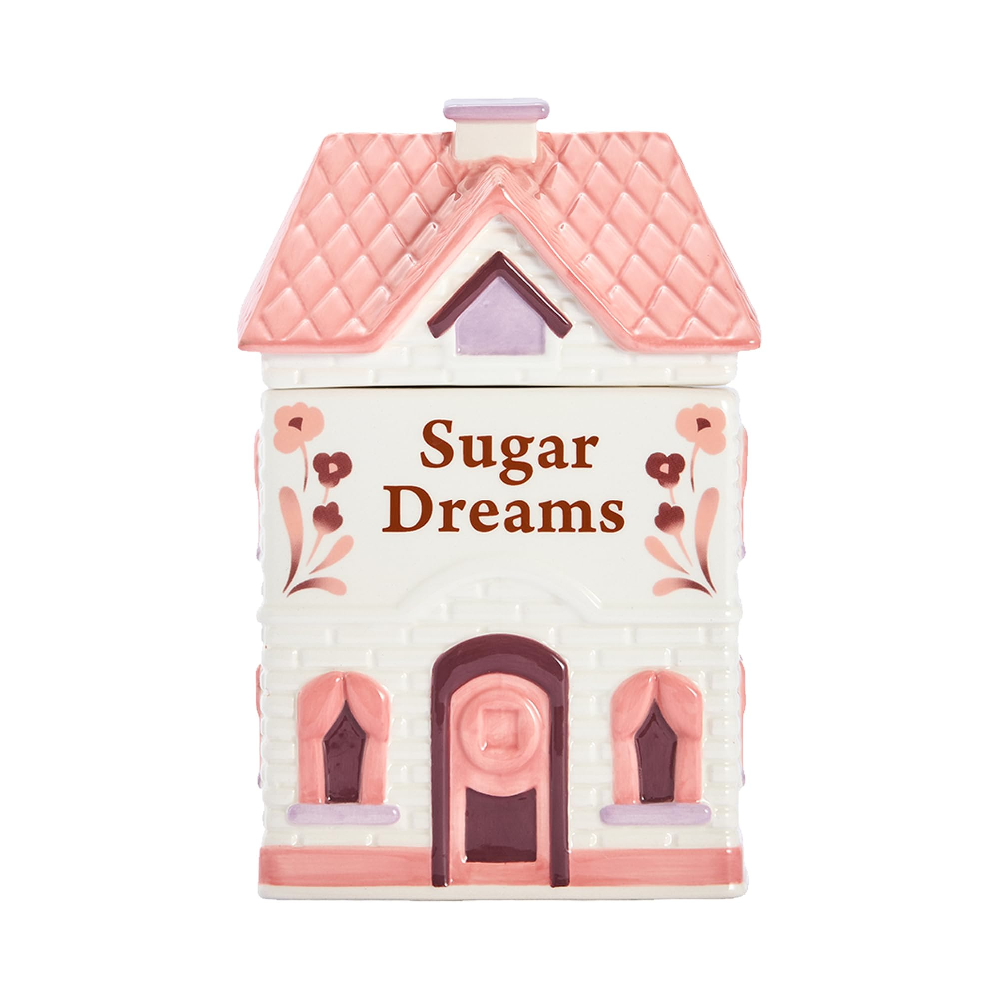 Bico Spice Cottages 7.5-Inch Pink Ceramic Cookie Jar, Hand-Painted House-Shaped Airtight Containe... | Amazon (US)