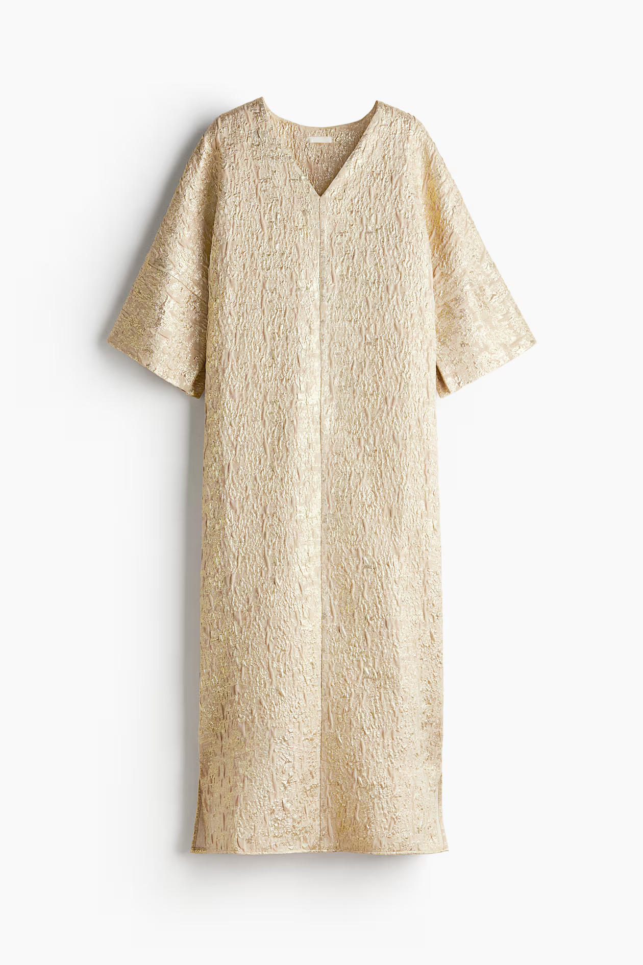 Brocade kaftan dress - Gold-coloured - Ladies | H&M GB | H&M (UK, MY, IN, SG, PH, TW, HK)
