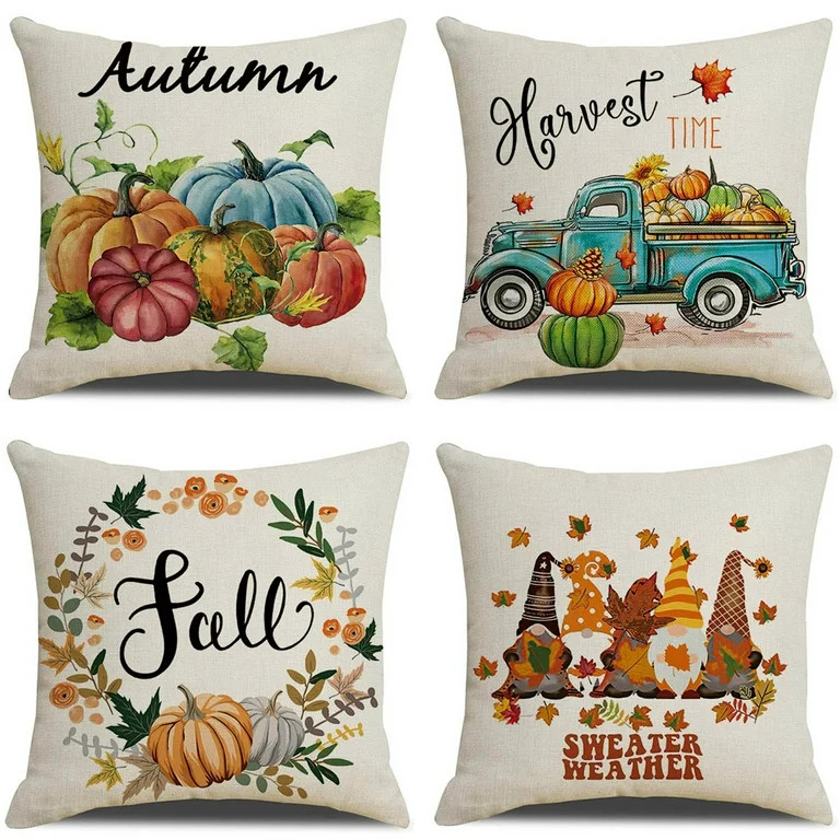 Fall Pillow Covers Fall Decor Farmhouse SofaThrow Pillows for Living Room Indoor Outdoor Decorati... | Walmart (US)