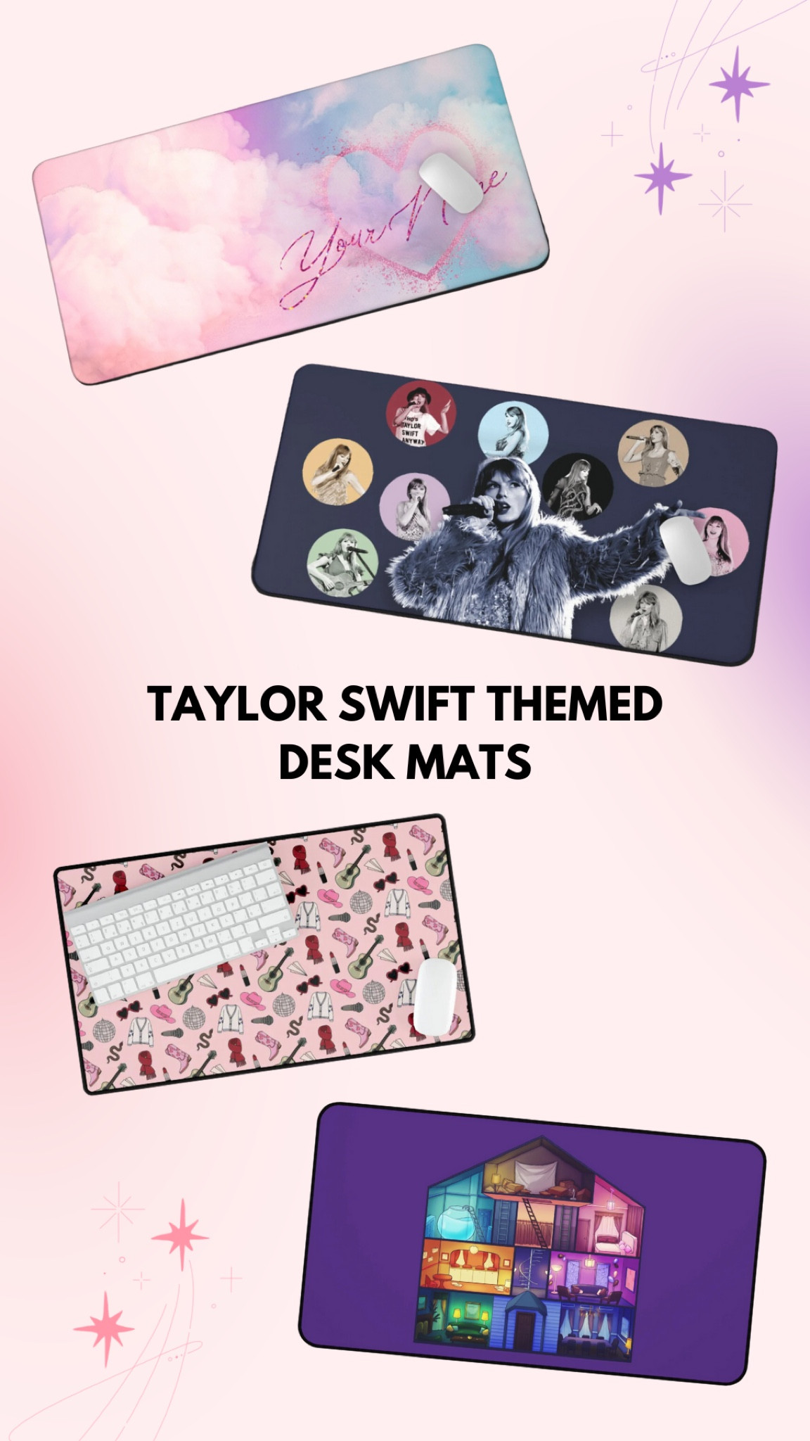 Taylor Swift themed desk mats mousepads for teacher desk, classroom, office 🫶🏻🩷⭐️

#LTKHome #LTKBacktoSchool
