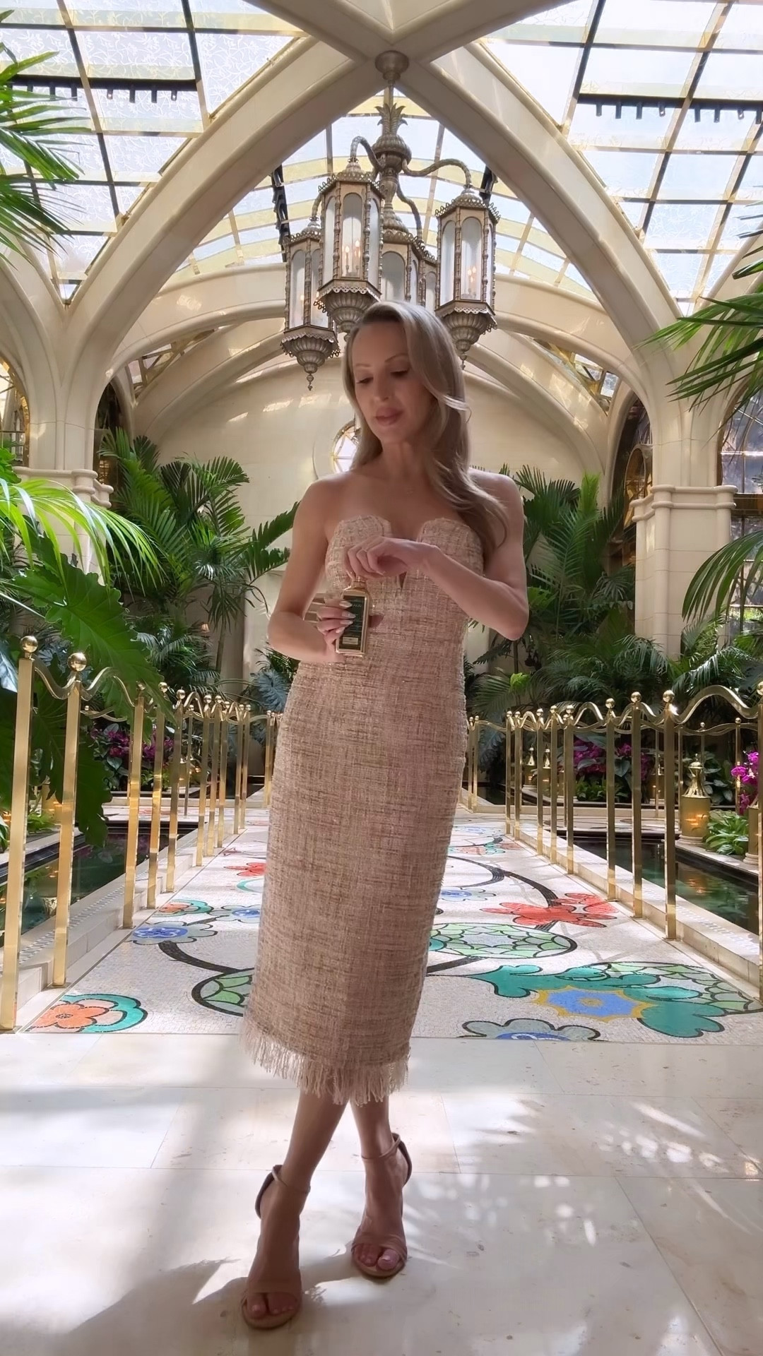 Fall outfit, or fall work outfit : this nude tweed dress just needs a blazer for the office for a look that easily goes from day to night. I like to add a belt to give it more shape. Nude strappy sandals help to elongate your legs but you could just as easily wear nude knee high boots under for more warmth. Patek Maison’s rich, heady unisex fragrance completes the look. The perfume would also make a great gift #ltkgift

#LTKSeasonal #LTKWorkwear #LTKVideo