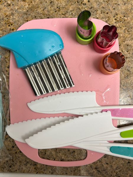 Toddler Montessori tools to start learning how to cut food. This set is so good! 

#LTKkids #LTKfamily #LTKfindsunder50