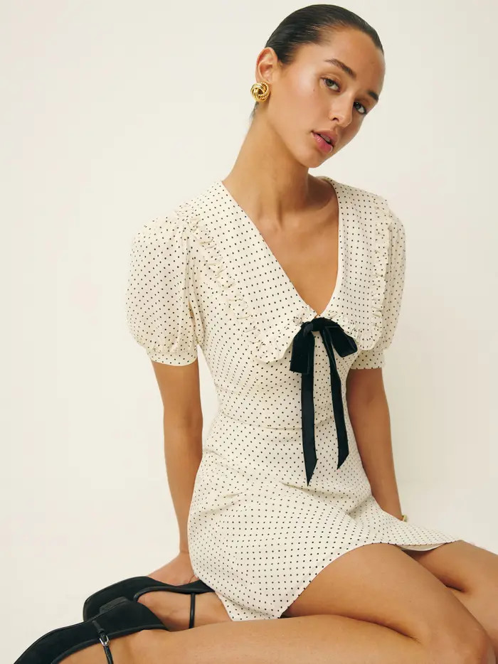 Reformation Kaylia Tie Neck Minidress | Nordstrom | Nordstrom