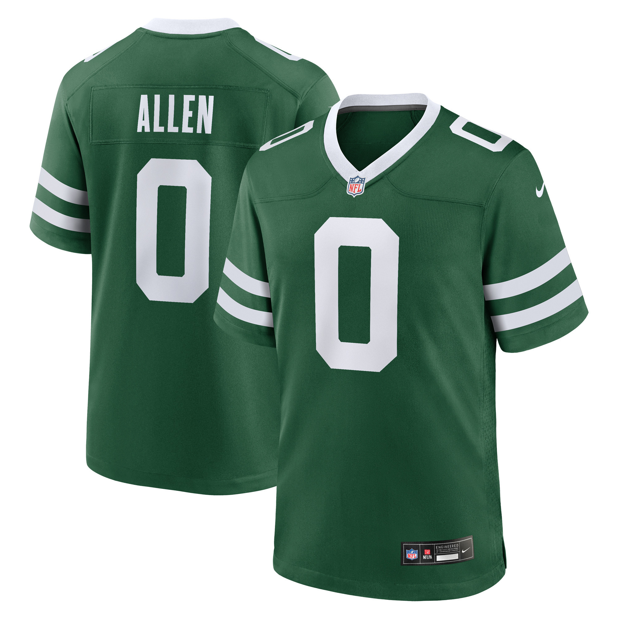 Men's Nike Braelon Allen Legacy Green New York Jets Game Jersey | Fanatics