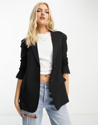Monki oversized dad blazer in black | ASOS (Global)