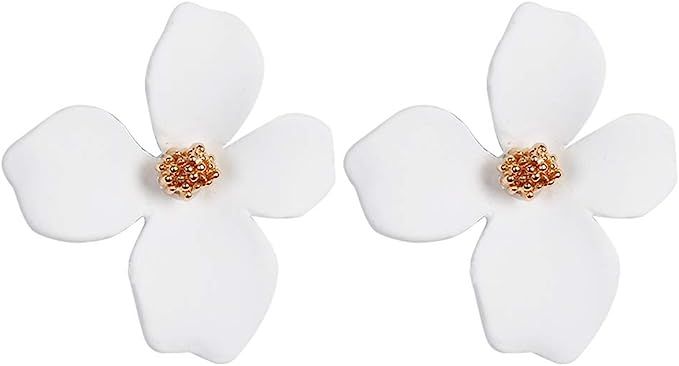 Boho Stud Earrings for Women - Chic Flower Statement Earrings with Gold Flower Bud, Great for Sis... | Amazon (US)