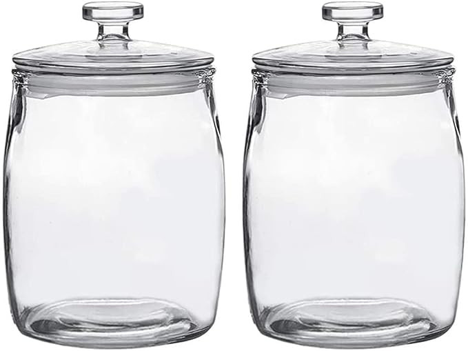 Half Gallon Glass Jars with Lid, Wide Mouth Cookie Jars Set of 2, Apothecary Jar for Candy, Glass... | Amazon (US)