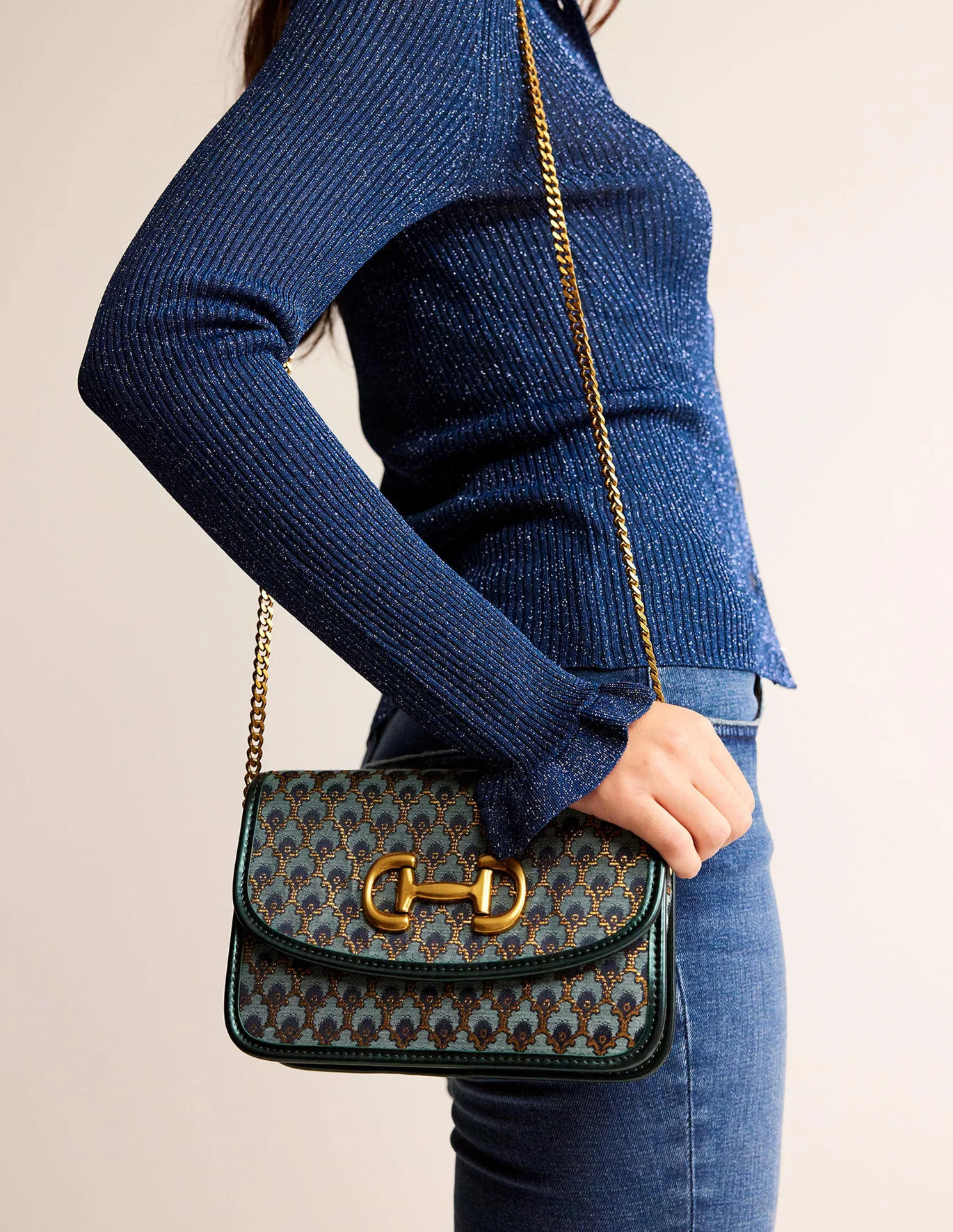 Snaffle-Trim Cross-Body Bag - Jacquard | Boden (US)