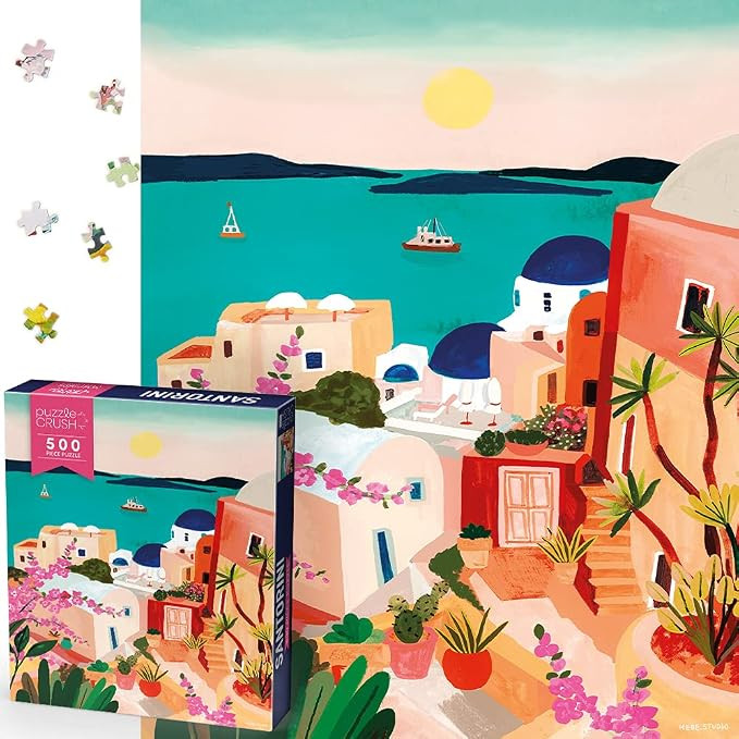 500 Piece Puzzles for Adults - Jigsaw Puzzles 500 Pieces - 500 Piece Puzzle - Santorini - Greek I... | Amazon (US)
