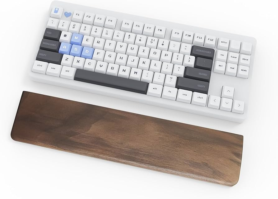 Wooden TKL Wrist Rest for Computer Keyboard, Walnut Wood Ergonomic Wrist Support Pad, Anti-Slip M... | Amazon (US)