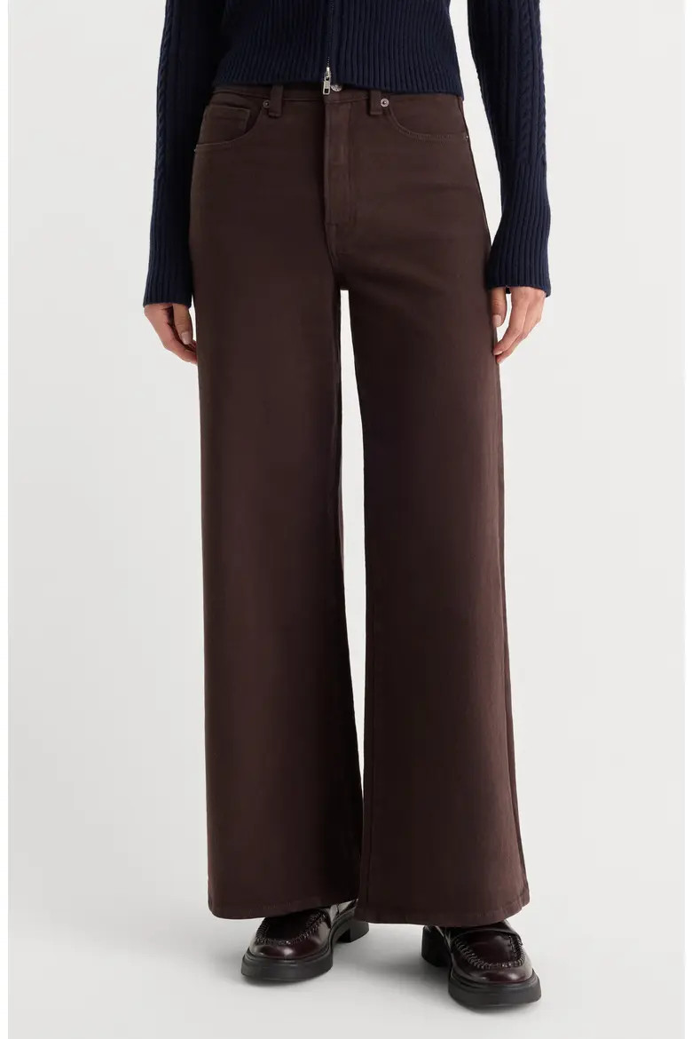 Good American Good Waist High Waist Wide Leg Palazzo Jeans in Espresso at Nordstrom, Size 8 | Nordstrom