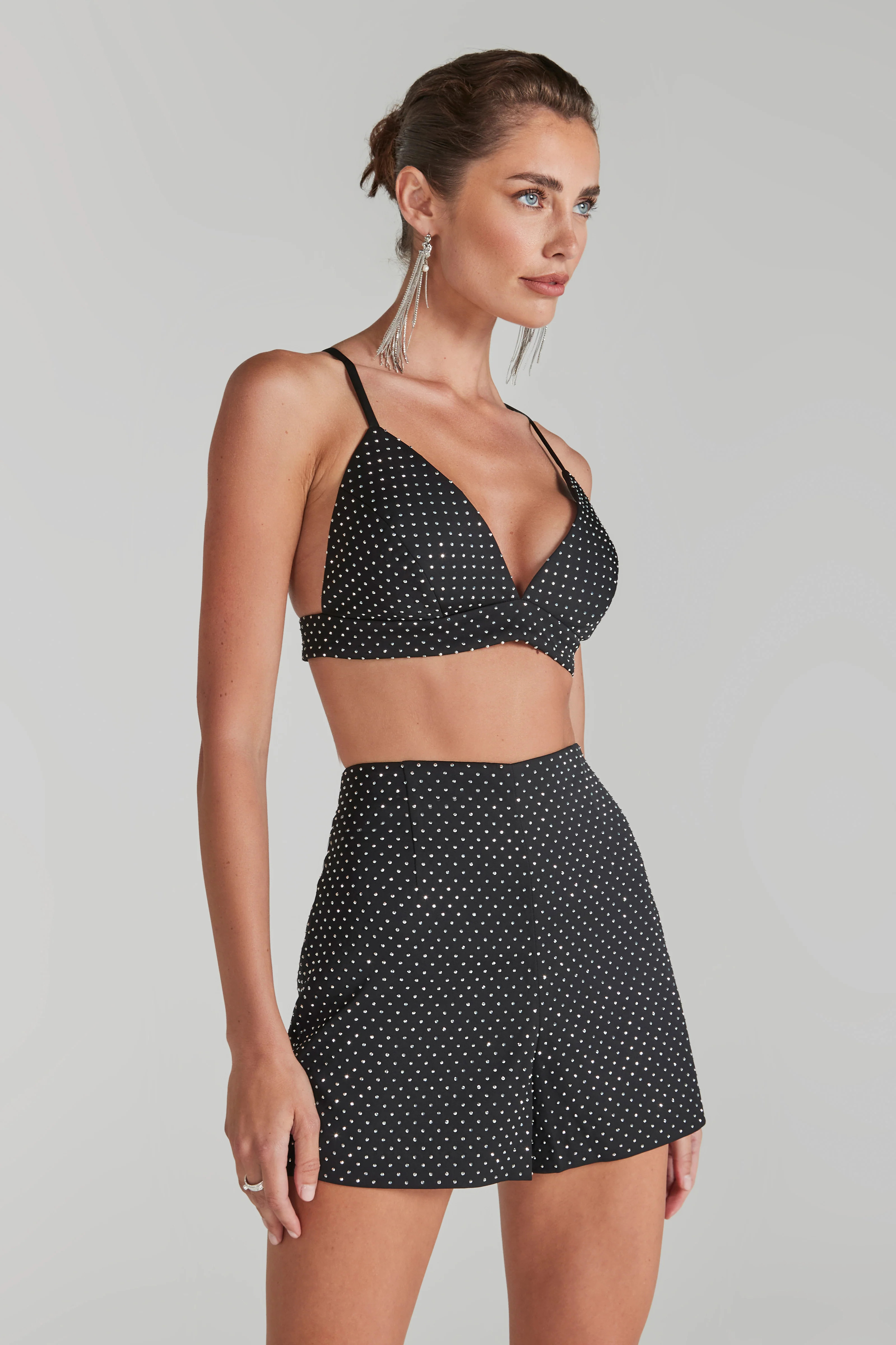 Kira Black Shorts | Nadine Merabi