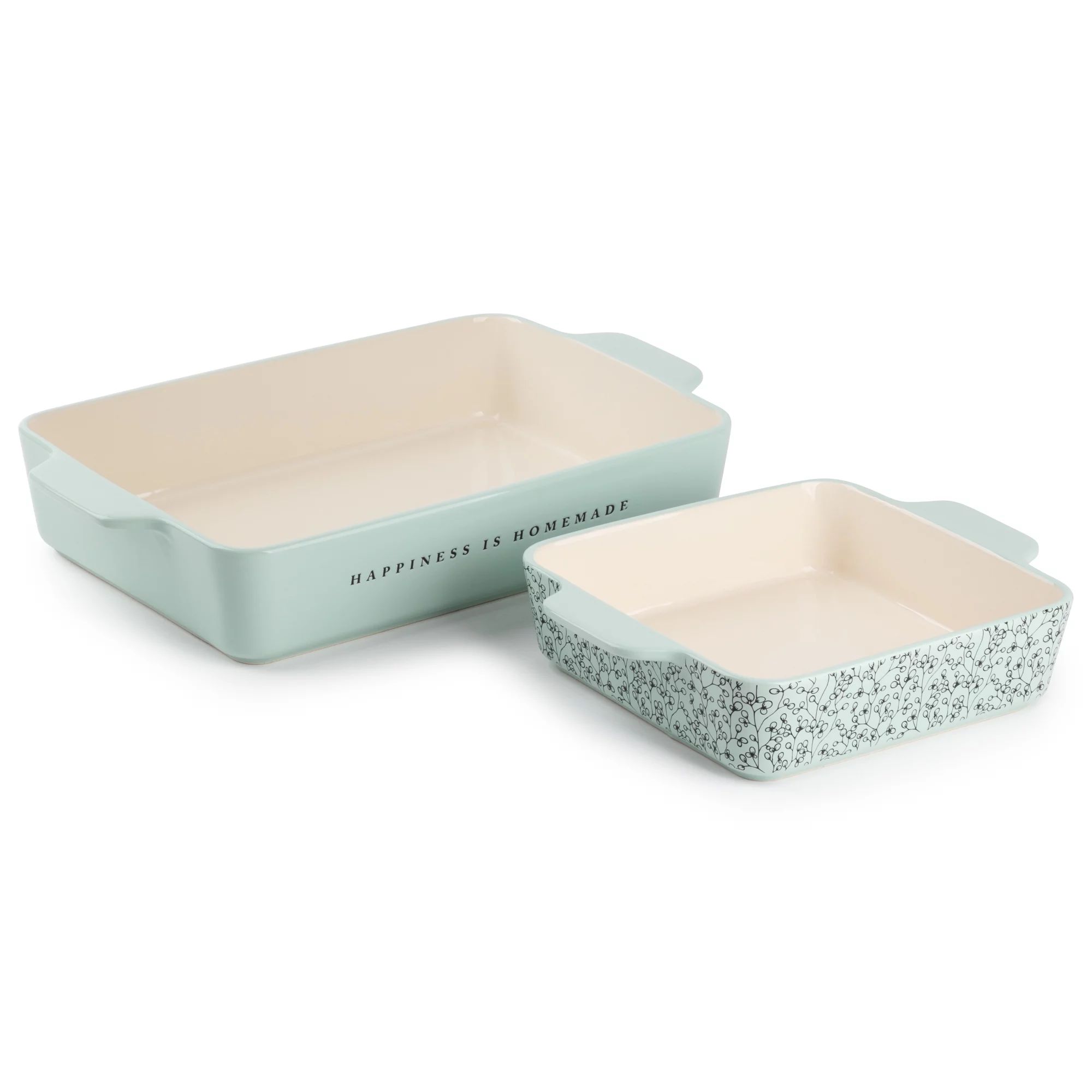 Thyme & Table Stoneware Square & Rectangular Baker, Green, 2-Piece Set | Walmart (US)